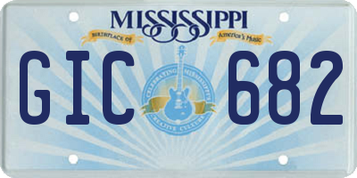 MS license plate GIC682