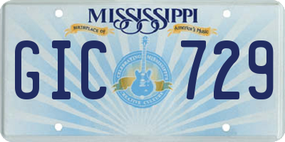 MS license plate GIC729