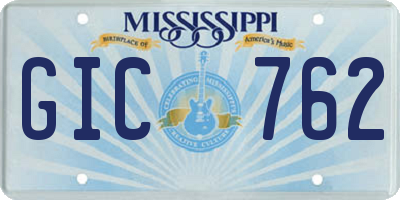 MS license plate GIC762
