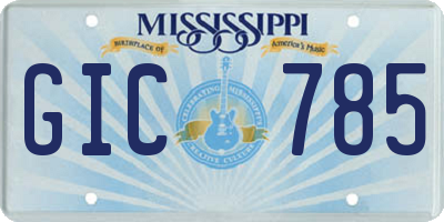 MS license plate GIC785
