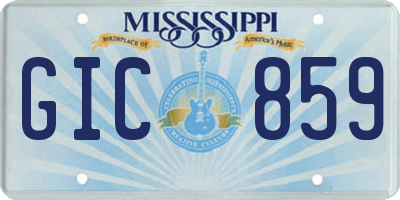 MS license plate GIC859