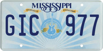 MS license plate GIC977
