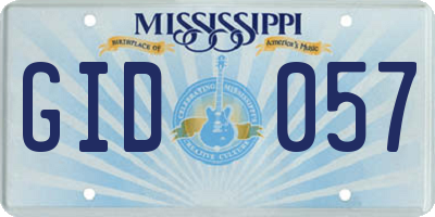 MS license plate GID057