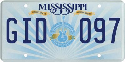 MS license plate GID097