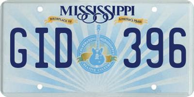MS license plate GID396