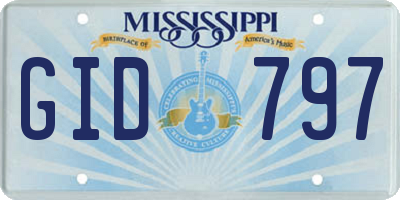 MS license plate GID797
