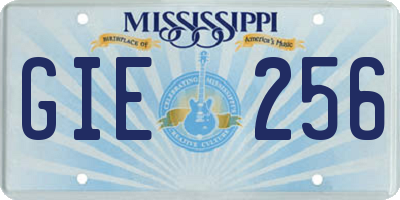MS license plate GIE256