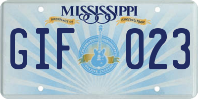 MS license plate GIF023
