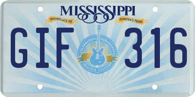 MS license plate GIF316