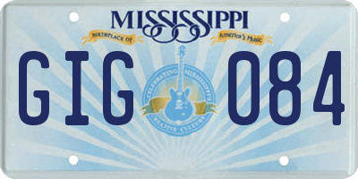 MS license plate GIG084