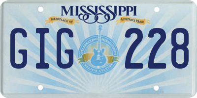 MS license plate GIG228
