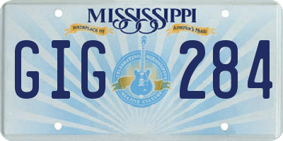 MS license plate GIG284
