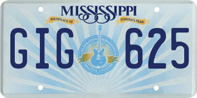 MS license plate GIG625