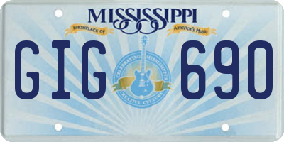 MS license plate GIG690