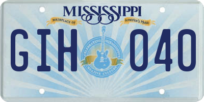 MS license plate GIH040