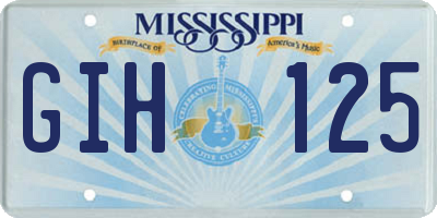 MS license plate GIH125