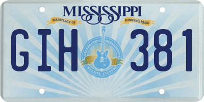 MS license plate GIH381