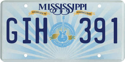 MS license plate GIH391