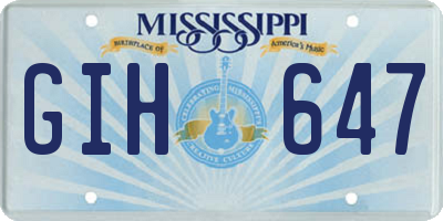 MS license plate GIH647
