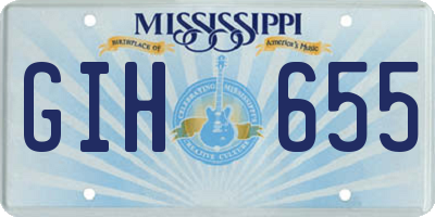 MS license plate GIH655