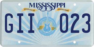 MS license plate GII023