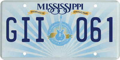 MS license plate GII061