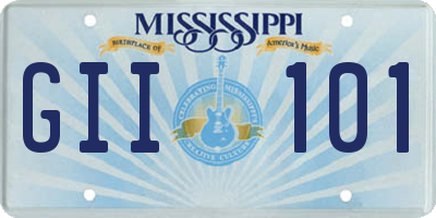 MS license plate GII101