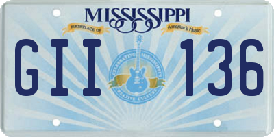 MS license plate GII136