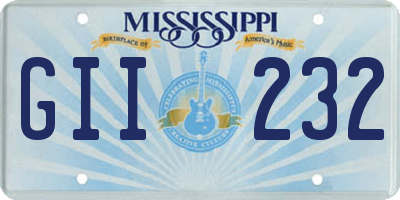 MS license plate GII232