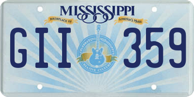 MS license plate GII359