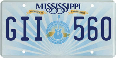 MS license plate GII560