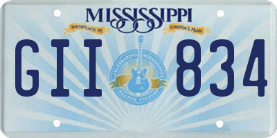 MS license plate GII834