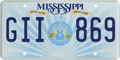 MS license plate GII869