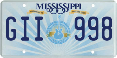 MS license plate GII998