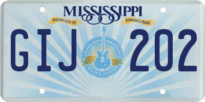 MS license plate GIJ202