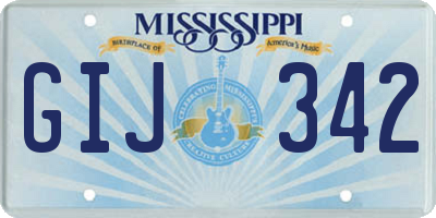 MS license plate GIJ342