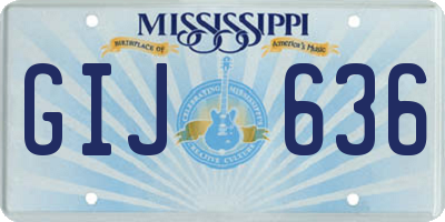MS license plate GIJ636