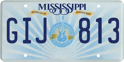 MS license plate GIJ813