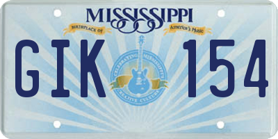 MS license plate GIK154