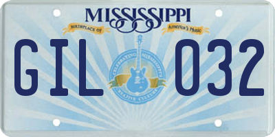 MS license plate GIL032