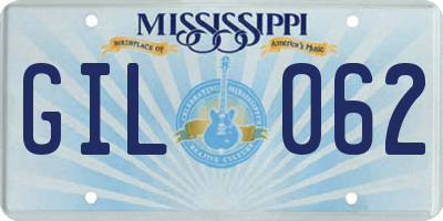 MS license plate GIL062