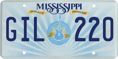 MS license plate GIL220