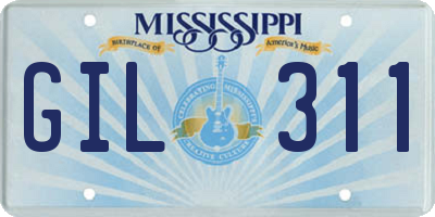 MS license plate GIL311