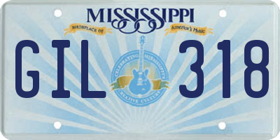MS license plate GIL318
