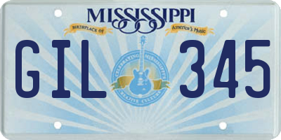 MS license plate GIL345