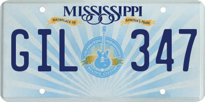 MS license plate GIL347
