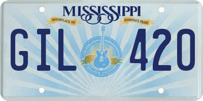 MS license plate GIL420