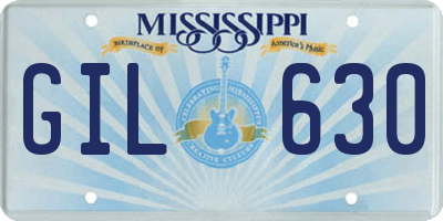 MS license plate GIL630