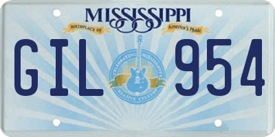 MS license plate GIL954