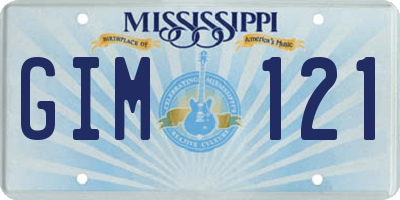 MS license plate GIM121